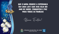 Câmara Municipal de Leme deseja um Feliz Natal e um Ano Novo de muitas conquistas