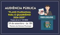 Audiência pública vai apresentar Plano Plurianual 2026-2029 em Leme