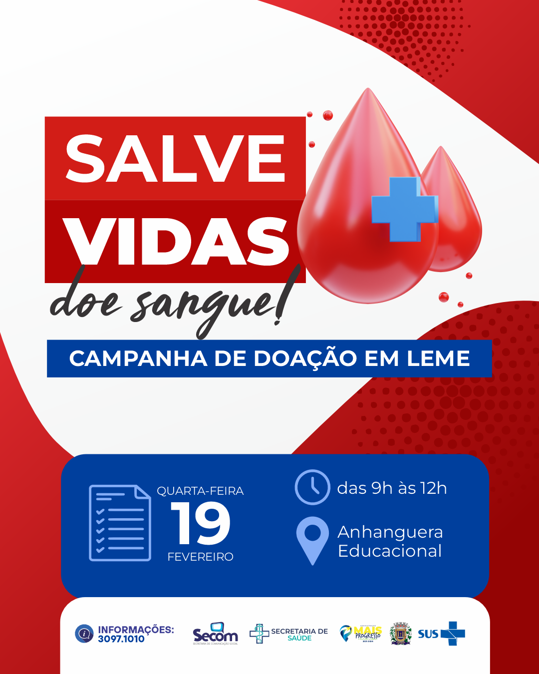 Calendário de Doação de Sangue 2025 tem início em fevereiro
