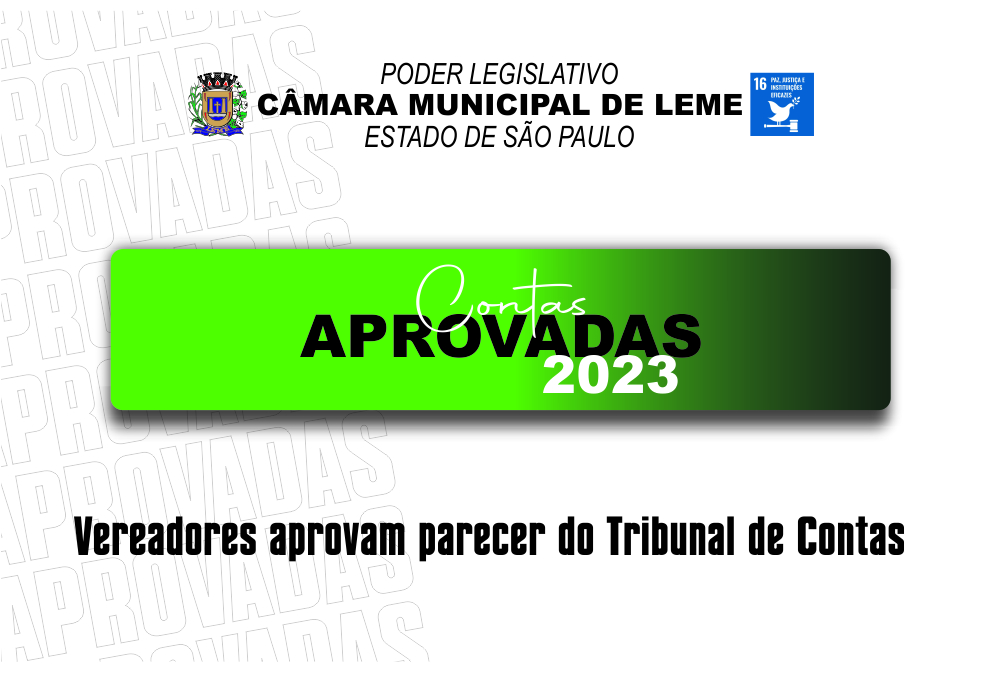 Câmara aprova contas do Executivo de 2023 após análise técnica e votação em plenário