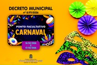 Câmara informa funcionamento das repartições municipais durante o ponto facultativo de Carnaval