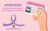 Câmara Municipal de Leme aprova criação da Carteira de Identificação para Pessoas com Câncer