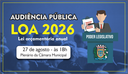  Câmara Municipal sediará Audiência Pública da LOA 2026