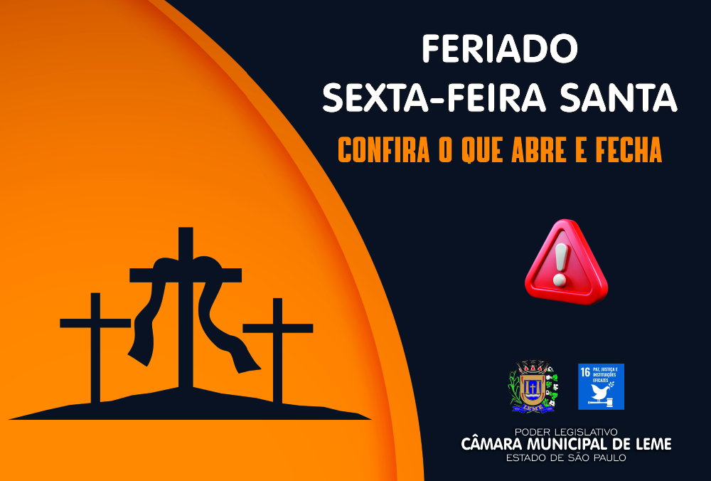 Repartições públicas terão expediente suspenso na Sexta-feira da Paixão