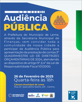 SECRETARIA DE FINANÇAS INFORMA SOBRE AUDIÊNCIA PÚBLICA NO DIA 26 DE FEVEREIRO