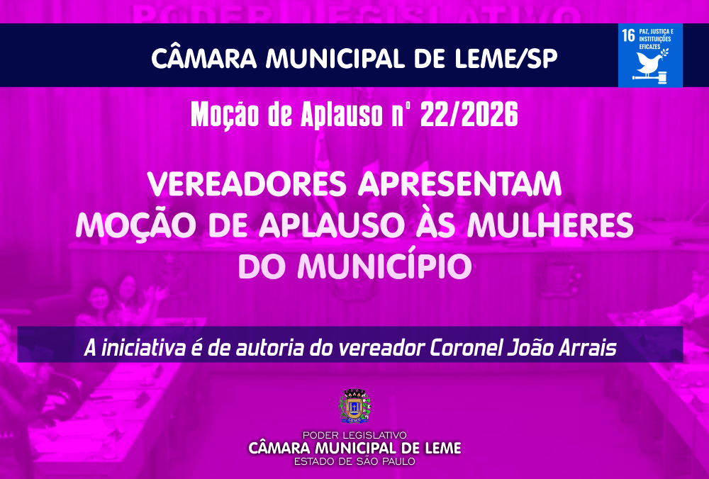 Vereadores apresentam Moção de Aplauso em homenagem às mulheres do município