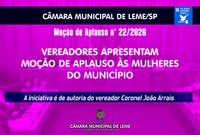 Vereadores apresentam Moção de Aplauso em homenagem às mulheres do município