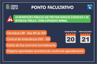 Município decreta ponto facultativo no dia 21 de novembro